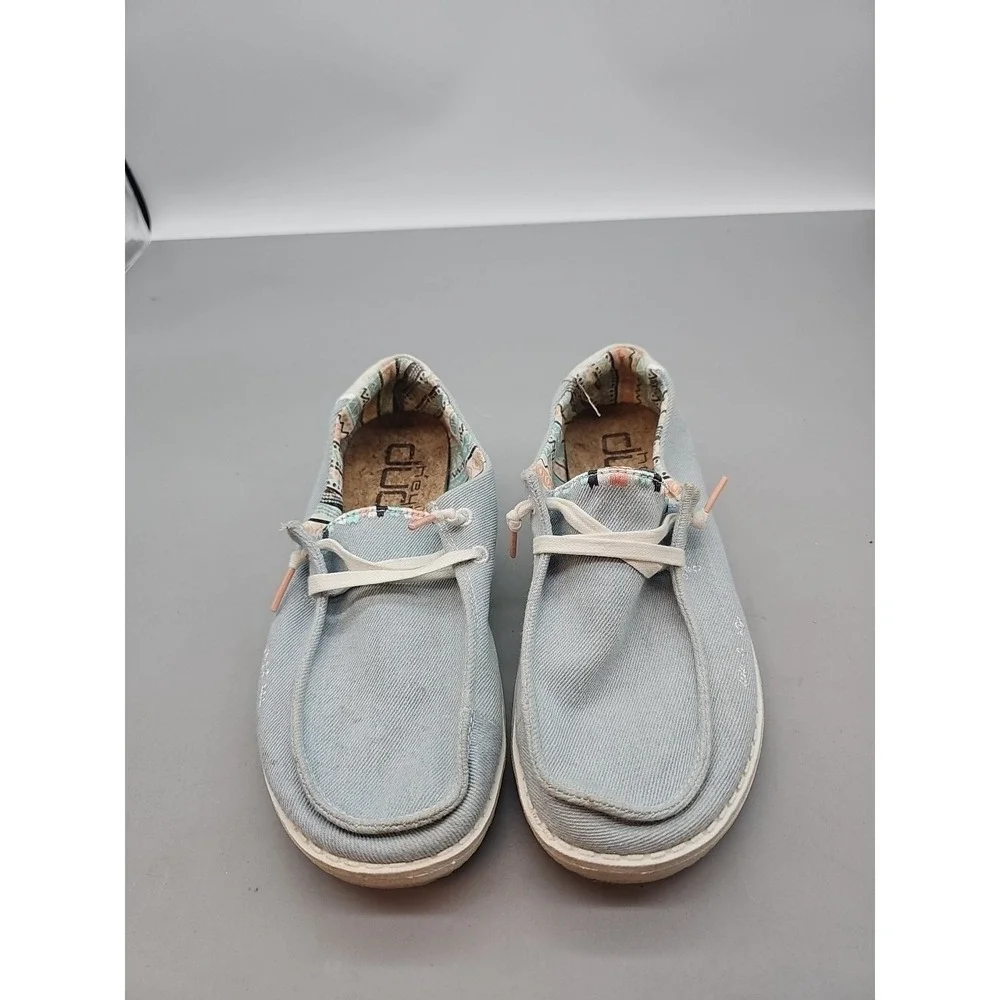 Hey Dude Wendy Slip-on Shoes‎ Boho Light Denim Blue Womens Size 6